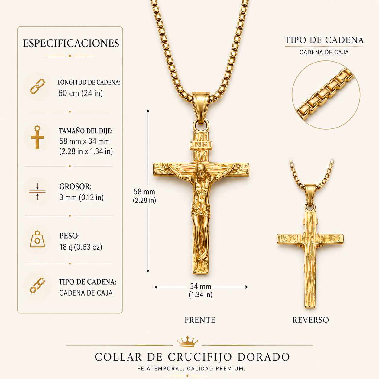 Collar Crucifijo Dorado