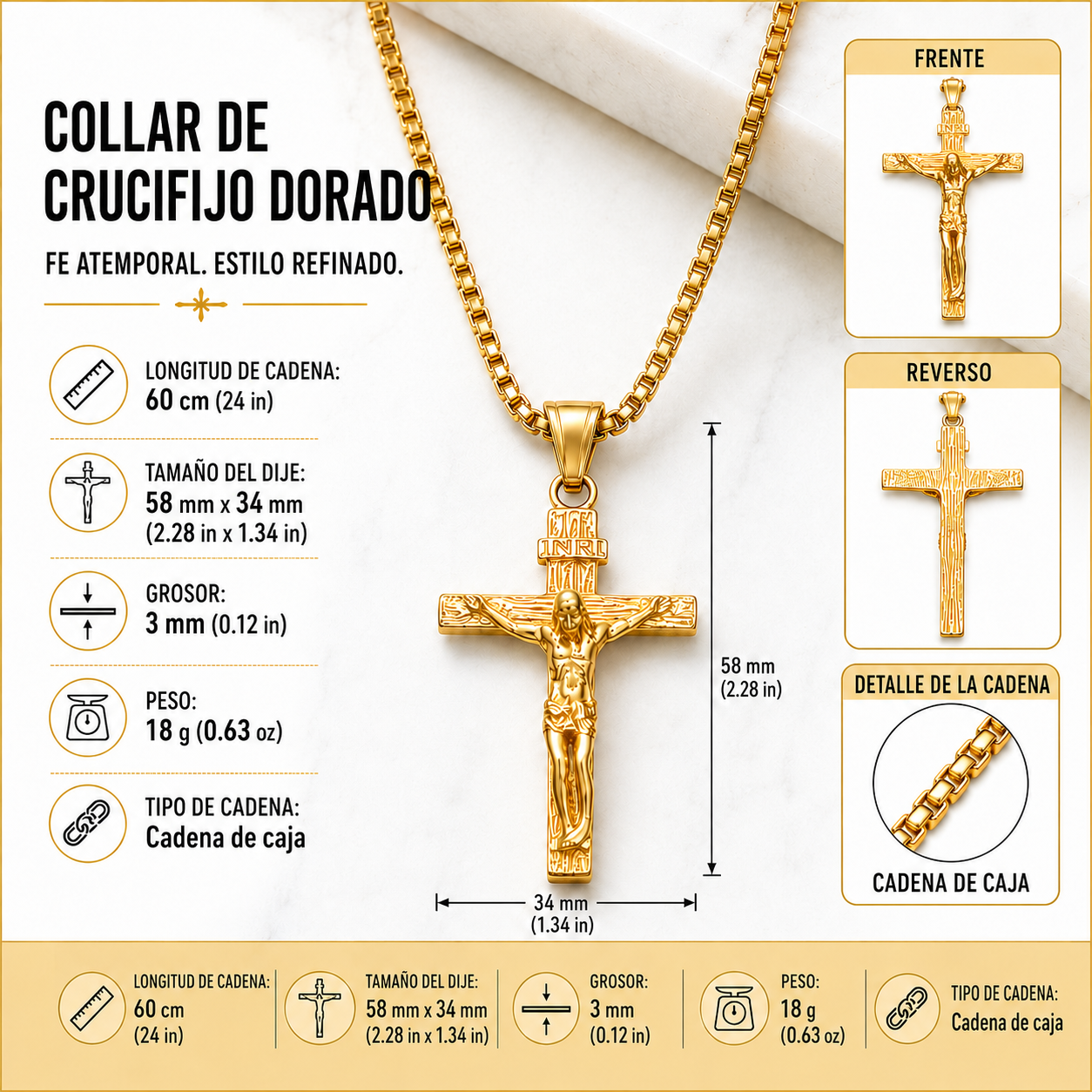 Collar Crucifijo Dorado
