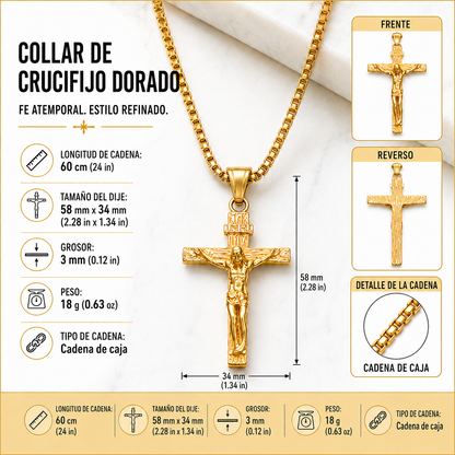 Collar Crucifijo Dorado