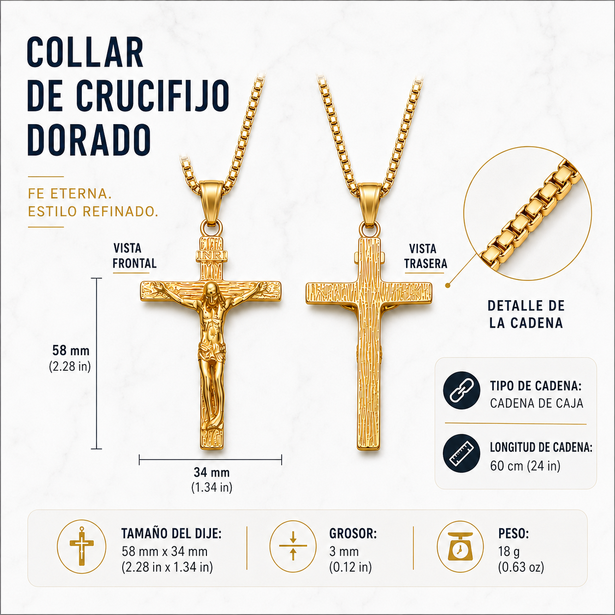 Collar Crucifijo Dorado