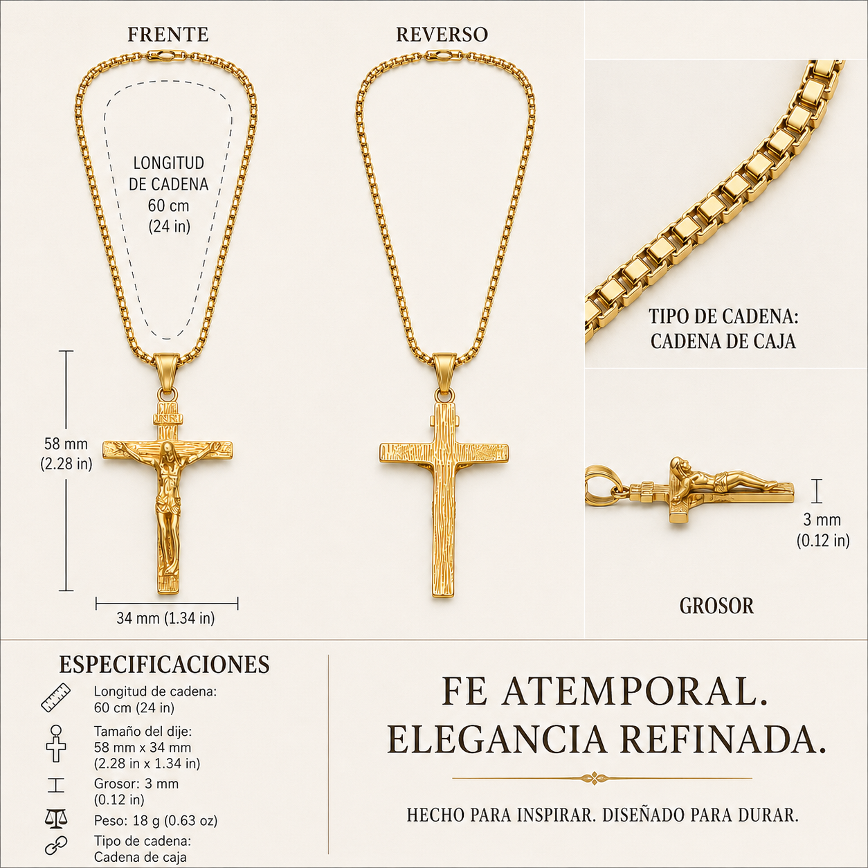 Collar Crucifijo Dorado