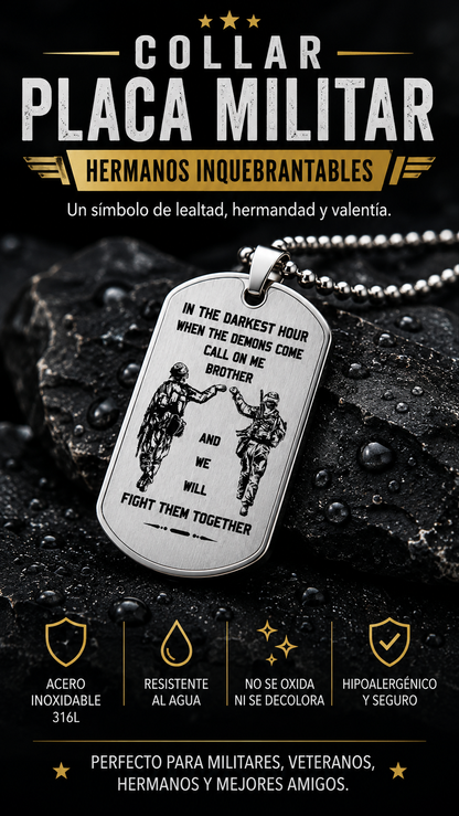 Collar Placa Militar - Hermandad Inquebrantable