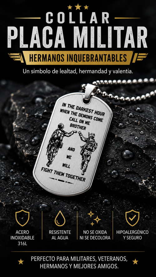 Collar Placa Militar - Hermandad Inquebrantable