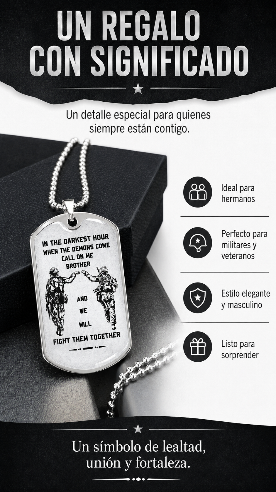 Collar Placa Militar - Hermandad Inquebrantable