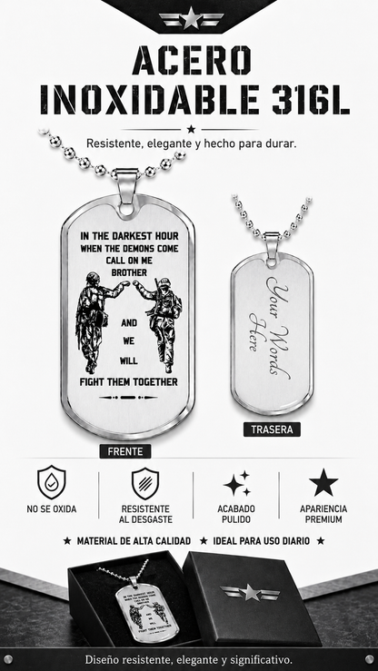 Collar Placa Militar - Hermandad Inquebrantable