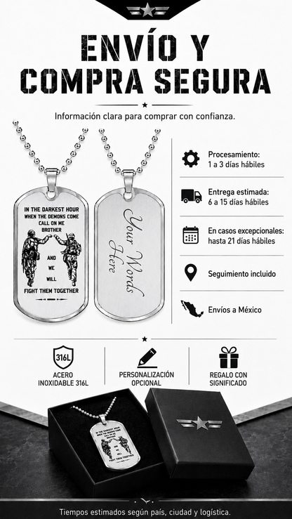 Collar Placa Militar - Hermandad Inquebrantable