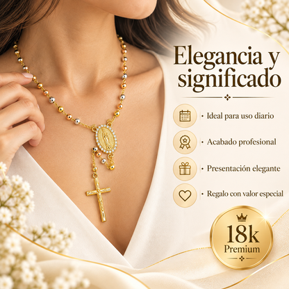 Collar Virgen de Guadalupe 18K